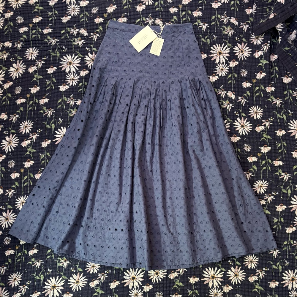 The GREAT Rhythm Blue Eyelet Skirt